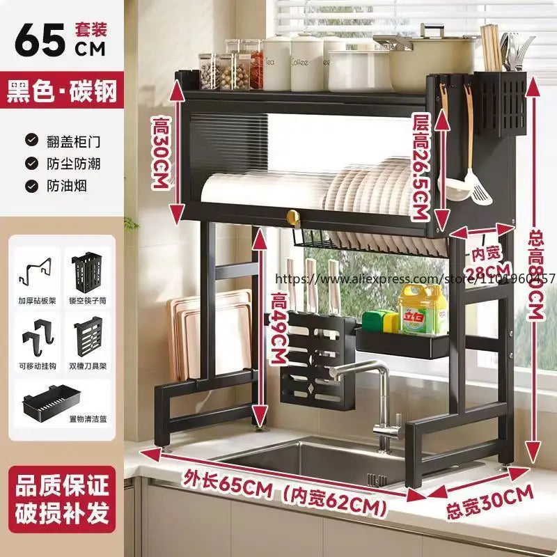 😱✨Escurridor y Organizador de platos con drenaje de agua💧